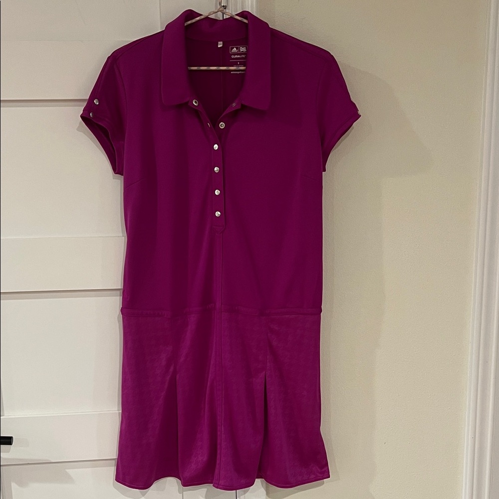 Adidas Women's Purple Athletic Short Sleeve Polo Dress Size 8 EUC